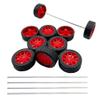 10PCS 2X30MM Toy Car Wheel Rubber Tire Wheel with Shaft Round Axles for RC Car Truck DIY Model Toy Accessories (Red) view 1