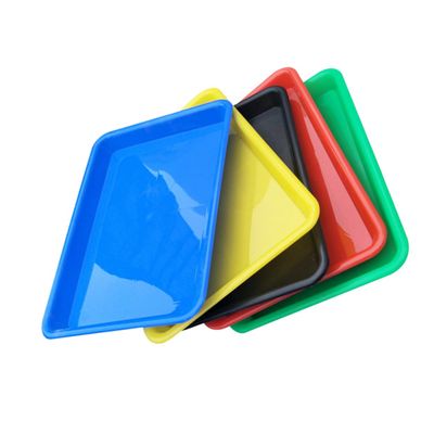 ASAKKURA 5pcs Plastic Rectangular Storage Tray Cup Holder for Toys Art Small Items Lightweight and Stackable Random Color