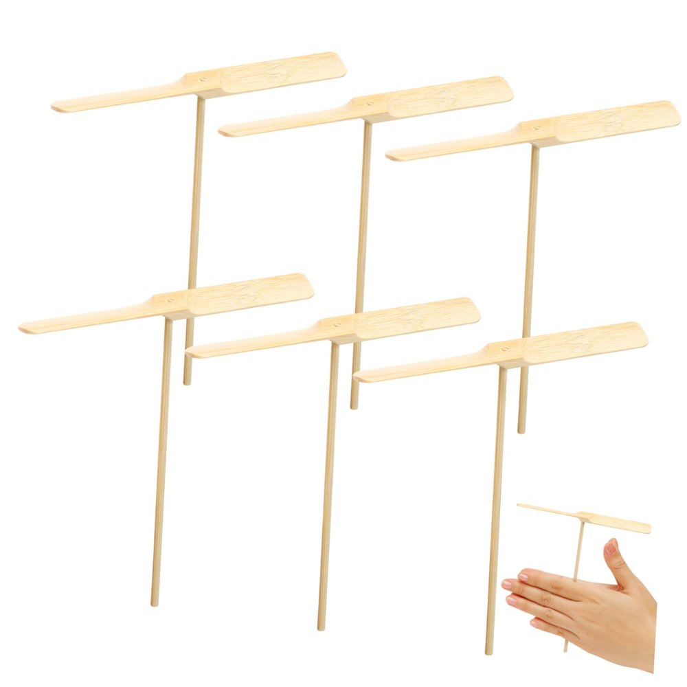 TOBBOMEY 10pcs Flying Wooden Dragonfly Propeller Toy Interactive Outdoor Activity for Boy Girl Wood Parent-boy Girl Fun Great for Parties and Carnivals
