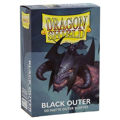 10 Packs Dragon Shield Black 100 ct Standard Matte Outer Sleeves Display Case