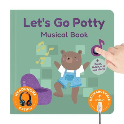 Cali's Books Potty Training Book Toddlers 1-3 - Musical Kids Books, Interactive Baby Sound Book, Headphone Jack, Educational Song Learning Toys, Singing Music Toy Babies, Toddler Resources Activities