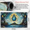 Playmat with Magic Zones for MTG, Magic The Gathering Playmat 24x14 inch Commander Card Game BattlesNon-Slip Rubber Base and Stitched for Beginners & Pros - D Blue view 2