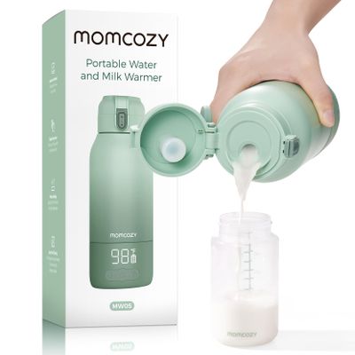 Momcozy Portable Milk Warmer for Travel Dual Heating Modes for Breast Milk & Water, Portable Bottle Warmer with Fast Heating & Long Battery Life, 17 Ounces Large Capacity to Meet Your All-Day Needs