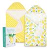 2 Pack Baby Hooded Towel,Viscose for Bamboo Baby Bath Towels Soft for Newborn, Baby Girls Shower Gifts, Bath Essential for Toddlers Girls (Lemon, 29x 29) view 1