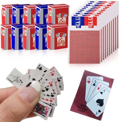 10 Decks Mini Playing Cards, 1:12 Dollhouse Miniature Dollhouse Games Poker Playing Cards Tiny Magic Poker Decks Cards for Teens & Adults Festival Party Game Supply