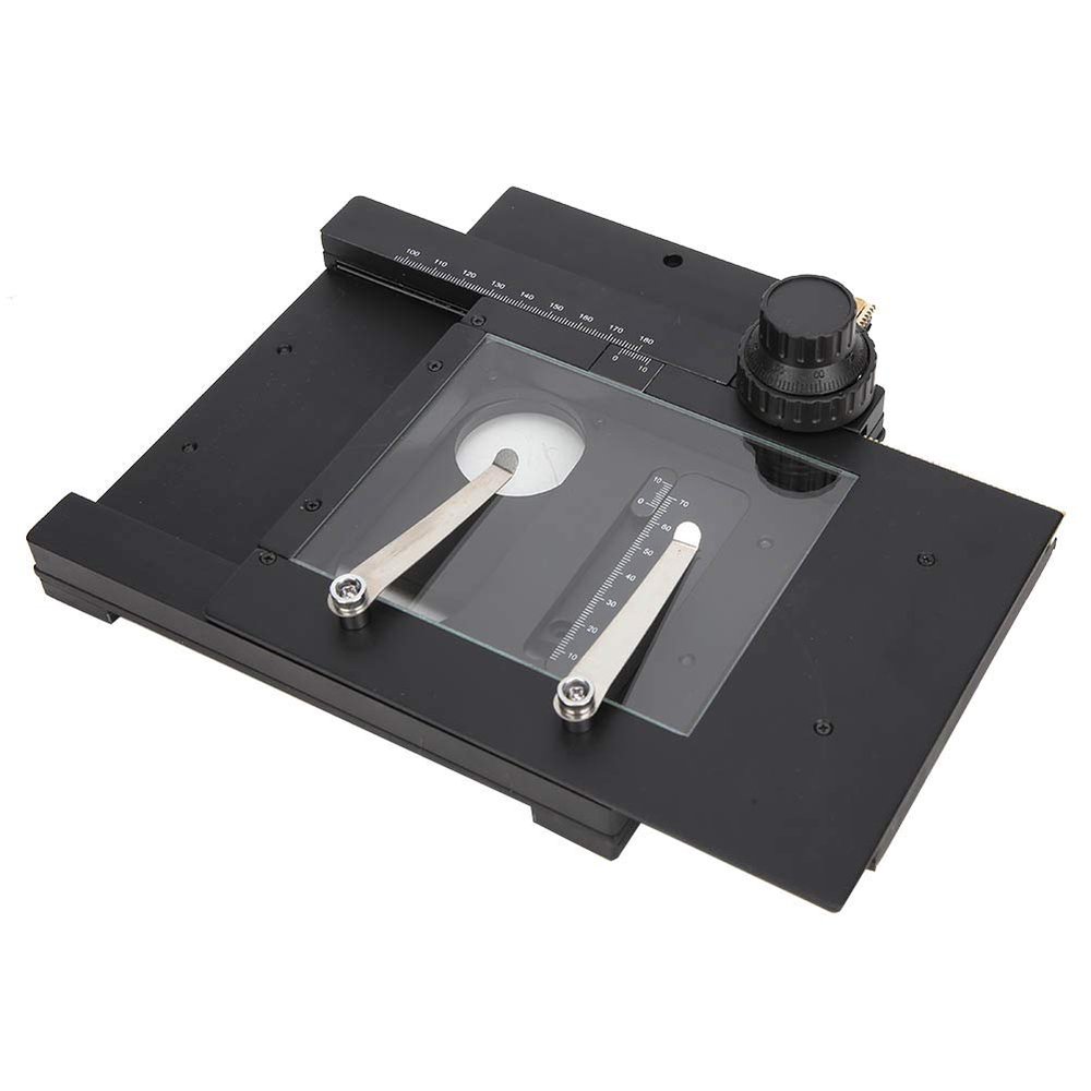 Aluminum Alloy Microscope XY Moving Stage High Sturdy Suitable for Stereo Microscope, Ball Guide, XY Axle Can Move Continuously, is Simple, KP - 302, Aluminum Alloy Microscope
