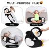 36 Long Penguins Plush Body Pillow, Cute Giant Black Penguin Stuffed Animals, Big Penguins Squishy Soft Plushies Toy, Gifts for Kids Girls and Boys, Birthdays, Halloween, Christmas view 3