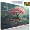 Yuxcfhjfe for MTG Playmat, for TCG Playmat with Zones, Non-Slip Rubber Bottom Trading Card Game Mat with Storage Bag and 6 Dice, 24 x 14 inches for MTG Playmat Game Mat, Pink Tree of Life Pattern view 1