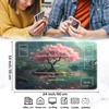 Yuxcfhjfe for MTG Playmat, for TCG Playmat with Zones, Non-Slip Rubber Bottom Trading Card Game Mat with Storage Bag and 6 Dice, 24 x 14 inches for MTG Playmat Game Mat, Pink Tree of Life Pattern view 2