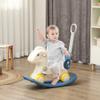 Qaba 4-in-1 Rocking Horse for Toddlers 1-3 Years, Baby Rocking Horse with Detachable Balance Board and Push Handle, Horse-Shaped Ride On Toy with 4 Smooth Wheels, for Baby Girls and Boys, Blue view 2