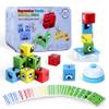Montessori Puzzle Game for Kids - Wooden Face Changing Magic Cube Game, Educational Face Changing Cubes, 3+ Years (64 Cards, 16 Blocks, 1Bell) view 1