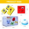 Montessori Puzzle Game for Kids - Wooden Face Changing Magic Cube Game, Educational Face Changing Cubes, 3+ Years (64 Cards, 16 Blocks, 1Bell) view 2