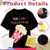 100th Day of School DIY Shirt Kit DIY T-Shirt with Pom Poms Balls Googly Eyes for Kid DIY Art Creative School 100 Days Party Costume (Black) view 3