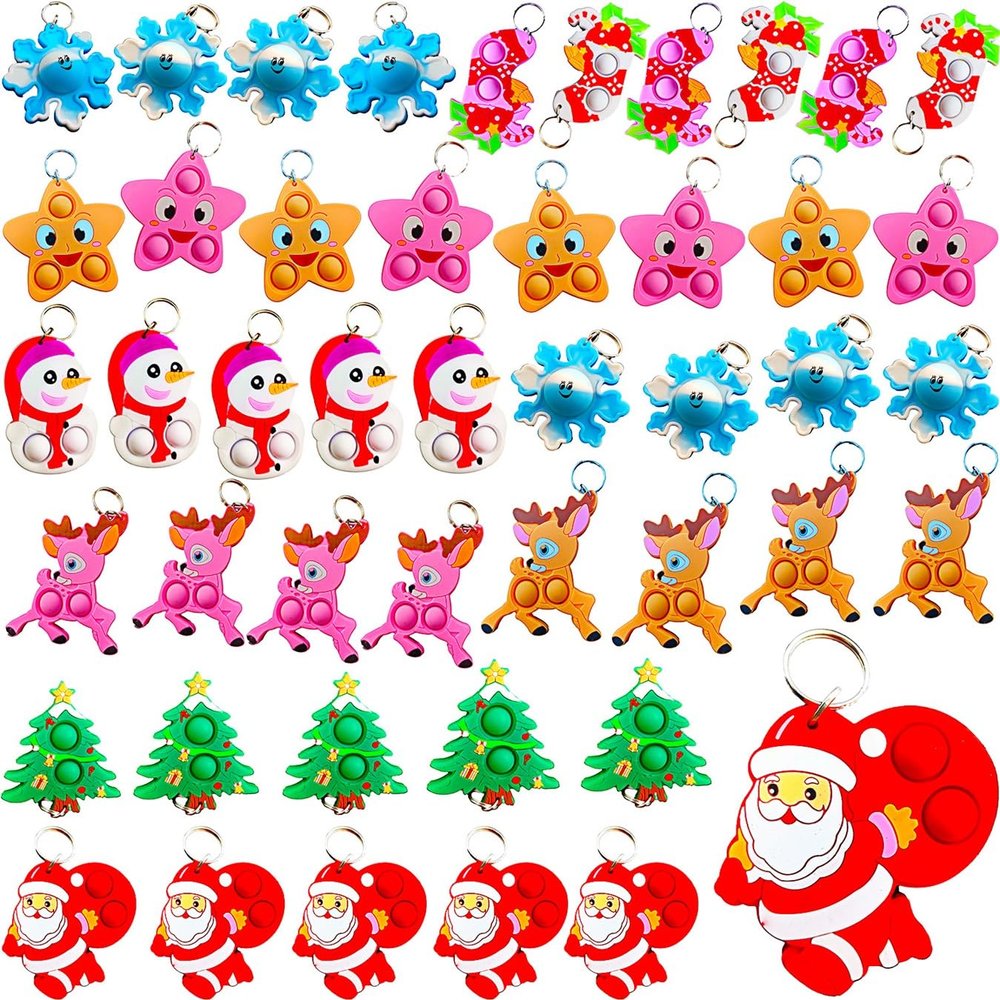 PSDFH 100 Packs Funny Christmas Mini Assorted fidgets Toys for Kids Children Classroom Students Gift from Teacher,Birthday Party Favors