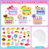 32 Packs Valentines Day Gifts for Kids with Candy Mochi Dessert Squishy Toys, Valentines Cards for Kids Classroom with Cute Squeeze Fidget Toys, Valentines Party Favors, Class Exchange & School Prize view 2