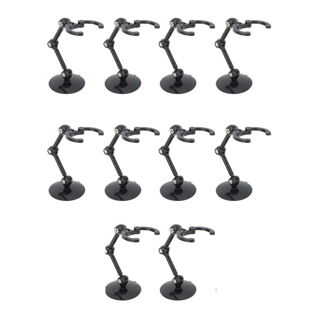 Bognajin 10 Set Action Figure Holder Stands, Transparent Plastic Material, Excellent Stability, Multifunctional for Home Decor, Office Display, Convention Figure Model Stand (plastic)