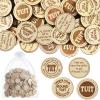 120 Pcs Round Tuit Tokens Bulk Polished Wooden Coins When You Get a Round to It Wooden Nickels with Organza Bag for Inspirational Gift Students Colleague Family view 1