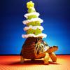 PUMEXFE Cosplay Sweater for Turtle - Handmade Winter Warm Knitted Turtle Clothes with Adjustable Strap Small Animal Apparel for Christmas Halloween Party Costume Photo Shot (Christmas Tree,13 Inch) view 3