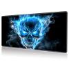 DHYYDSQZ Playmat for MTG, Game Play Mat Card Game Playing 24 x 14 inches Tabletop Magic Play Mats Non-Slip Rubber Base and Stitched Mousepad Desk Mats Playmats for MTG TCG,Skull Blue Fire view 1