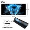 DHYYDSQZ Playmat for MTG, Game Play Mat Card Game Playing 24 x 14 inches Tabletop Magic Play Mats Non-Slip Rubber Base and Stitched Mousepad Desk Mats Playmats for MTG TCG,Skull Blue Fire view 2