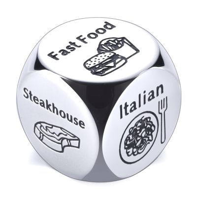 6th Anniversary Iron Gifts for Her and Him, Valentines Basket Stuffers, Food Dice Food Decider Date Night Dice for Husband Wife, Stocking Stuffers for Women Men Adults Couple Gifts