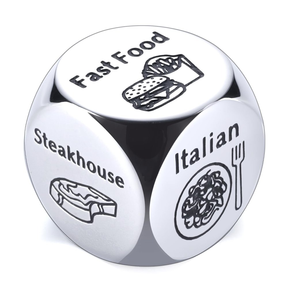 6th Anniversary Iron Gifts for Her and Him, Valentines Basket Stuffers, Food Dice Food Decider Date Night Dice for Husband Wife, Stocking Stuffers for Women Men Adults Couple Gifts