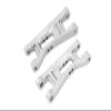 Aluminum 7075 Alloy Front Lower Arms for LOSI 1:24 Micro-B 2WD Buggy RTR-LOS00007 / 1:28 Micro-T 2S 2WD RTR Stadium Truck-LOS-1392 Upgrades - Silver view 1