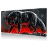 DHYYDSQZ Playmat for MTG, Game Play Mat Card Game Playing 24 x 14 inches Tabletop Magic Play Mats Non-Slip Rubber Base and Stitched Mousepad Desk Mats Playmats for MTG TCG,Fire Black Wolf view 1