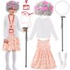 Kitimi Kid 100th Day of School Costume, Old Lady Costume for Girls, 100 Days of School Costume Grandma Granny Wig Accessories Outfit view 1
