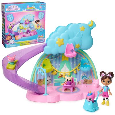 Gabby's Dollhouse Kitty Care Ear Purrfect Playroom  17-Piece Playset with 4 Toy Figures, Dollhouse Furniture, Doll Accessories & Baby Doll Stuff for Kids Ages 3+
