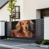 Banner Party Decor Happy Birthday Banner Personalized Banner with Brass Grommets Long haired Dachshund Banner Party Background Yard Banner Sign Backdrop for Indoor Outdoor Decorations 47X71 Inch view 4