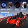 BEUDUOQI 12V7AH Kids Go Kart, Go Kart w/Drift Race Pedal, 390W Extra Powerful Motors,Go Kart with Rocking Mode, Mood Light, Shock Springs Reduce Bumps, Handling for Boys and Girls,Red view 2
