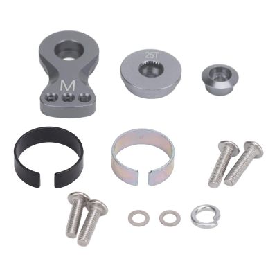 Bognajin 25T Servo Saver Adjust Aluminum Alloy Universal Servo Arm for 1/10 RC Cars, 29.5mm Length, Lightweight Design, Easy Installation, High Accuracy Steering (Ti Color)