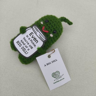 A BIG DILL Funny Pickle Gift  Handmade Crochet Plush for Coworkers, Friends, White Elephant, Stocking Stuffers, or Encouragement  Emotional Support Gag Gift for Women & Men