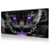 DHYYDSQZ Playmat for MTG, Game Play Mat with Zones for MTG TCG Card Game Playing 24 x 14 inches Trading Card Game Playmats Non-Slip Rubber Base and Stitched Mousepad Desk Mats, Purple Eyes Cat view 1