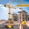 DIY Alloy Hook 4 Channel RC Tower Crane for Kids - 50.4 Inches Remote Control Crane Toy with 2 Batteries, Rotating Lift Construction Vehicles with LED Lights, Excavator Toy for Ages 4,5,6,7,8 Boys view 2