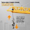 DIY Alloy Hook 4 Channel RC Tower Crane for Kids - 50.4 Inches Remote Control Crane Toy with 2 Batteries, Rotating Lift Construction Vehicles with LED Lights, Excavator Toy for Ages 4,5,6,7,8 Boys view 3