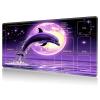 DHYYDSQZ Playmat for MTG, Game Play Mat for MTG TCG 24 x 14 inches Trading Card Game Playmats with Zones Non-Slip Rubber Base and Stitched Mousepad Desk Mats, Purple Moon Dolphin Jumping view 1