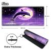 DHYYDSQZ Playmat for MTG, Game Play Mat for MTG TCG 24 x 14 inches Trading Card Game Playmats with Zones Non-Slip Rubber Base and Stitched Mousepad Desk Mats, Purple Moon Dolphin Jumping view 2
