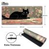 DHYYDSQZ Playmat for MTG, Game Play Mat with Zones for MTG TCG Card Game Playing 24 x 14 inches Trading Card Game Playmats Non-Slip Rubber Base and Stitched Mousepad Desk Mats, Black Cat view 2