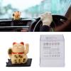 NDNCZDHC Solar Powered Lucky Cat Waving Arm, Cute Waving Lucky Cat with Double Sided Sticker, 2 Inch Wealth Fortune Cat for Store Opening Home (Yellow) view 4
