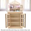 1:12 Scale Dollhouse Double Wall Cabinet Miniature Wooden Wall Cabinet for Living Room view 2