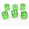 10 Pcs Green 6-Sided Dice Set | 19mm Bulk Board Game Dice, Math Learning and Classroom Standard Dotted Game Dice view 2