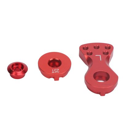 Bognajin RC 25T Servo Saver Adjustable Force Aluminum Alloy L Servo Arm for 1/10 Remote Control Vehicle, Lightweight Design, Easy Installation, Enhanced Steering Accuracy (Red)