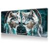 DHYYDSQZ Playmat for MTG, Game Play Mat with Zones for MTG TCG Card Game Playing 24 x 14 inches Trading Card Game Playmats Non-Slip Rubber Base and Stitched Mousepad Desk Mats, Dream Catcher Wolves view 1