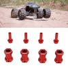 4 Pcs RC Wheel Hex Hub Aluminum Alloy Replacement 12mm Hex Hubs Extension Combiner for 1/10 RC Climbing Car (Red) view 2