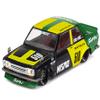 1:64 Scale Diecast Model Car Compatible with Nissan Datsun Street 510 Racing V2 Black Yellow Limited Edition by Kaido House KHMG131 view 2