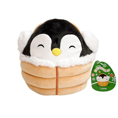 Squishmallows Original 8-Inch Official Jazwares Christmas Holiday Puffer Jacket Specialty 2024 Plush Stuffed Animal Toy - Add to Your Squad - Gift for Kids, Girls & Boys (Luna The Penguin)