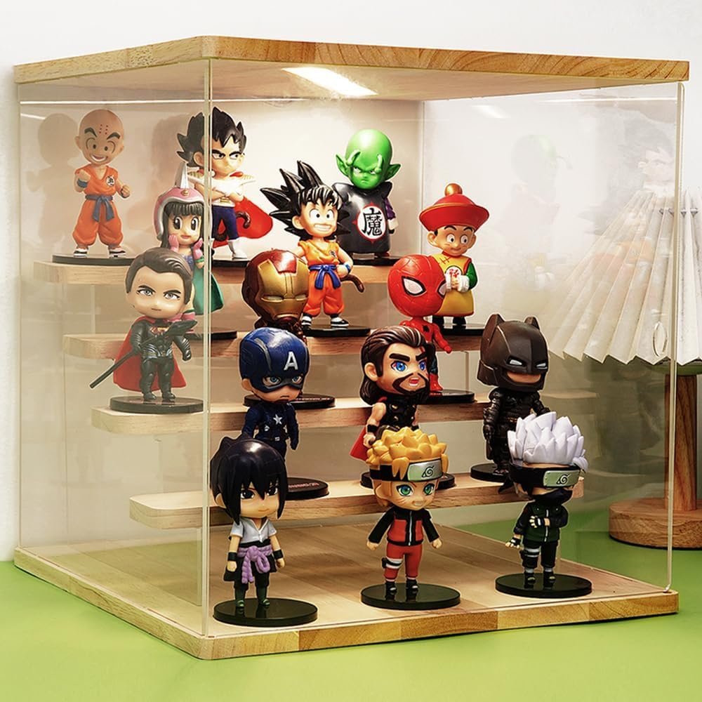 5- Tier Premium Acrylic Display case for Figures  Elegant Figurine Display case for Collectibles  Ideal labubu Storage  Clear Figurine Display