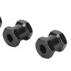 4PCS RC Wheel Hex Spacers, 12mm Dia 15mm Length Hex Hub Extensions with Metal Locking Lug Nuts and Lock Pins, Compatible with AXIAL hsp redcat hpi and Other (Black) view 2